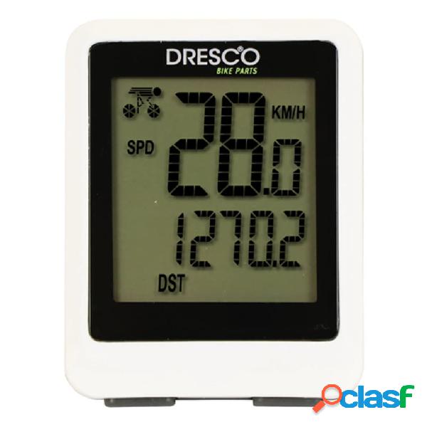 Dresco Ciclocomputer Wireless con 12 Funzioni Bianco