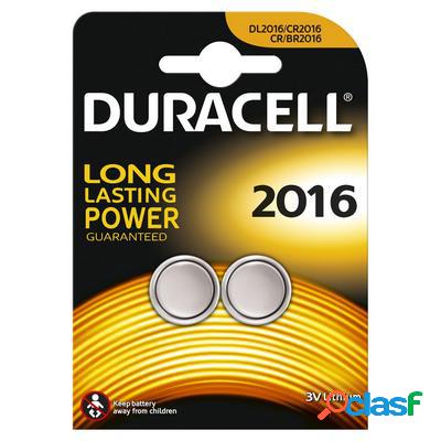 Duracell 2 Batterie bottone CR2016 3V Litio