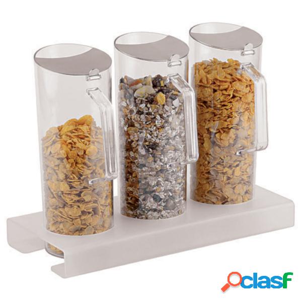 Espositore Per Cereali 4 Pz, H 4 Plexiglass 3x1,5 Lt, Lt 4,5