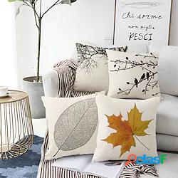Fodera per cuscino da 4 pezzi con foglie semplici, quadrato