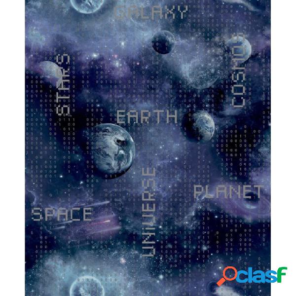 Good Vibes Carta da Parati Galaxy Planets and Text Nera e