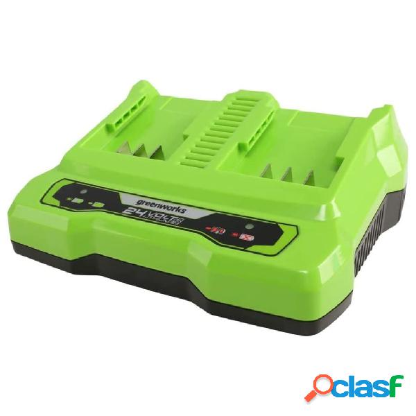 Greenworks Caricabatterie a Doppio Slot 24 V 4 A