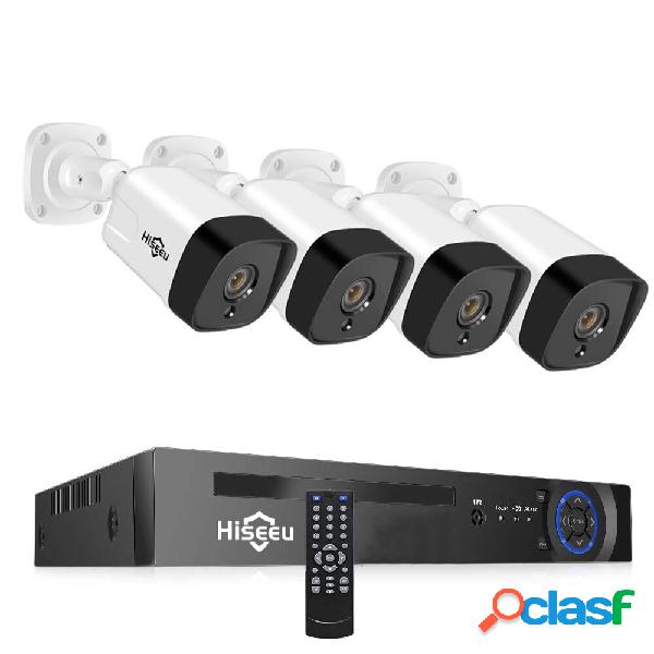 Hiseeu 4Pcs POE H.265 + Telecamere IP di sicurezza 8CH 5MP