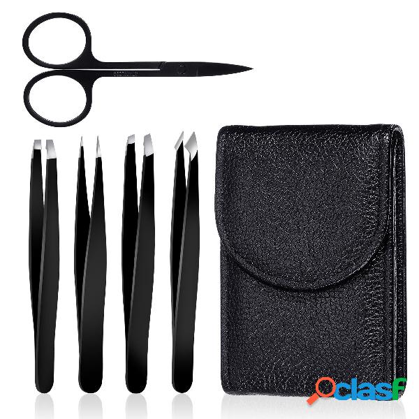 Hizek 5 pezzi Sopracciglio Pinzetta Set forbici Orso Trimmer