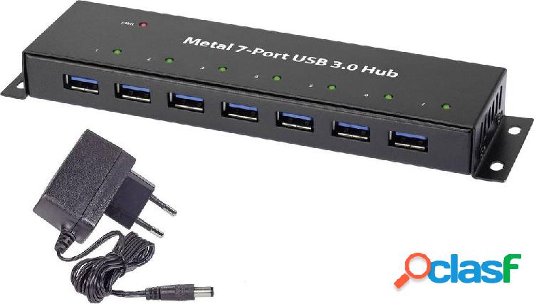 Hub USB 3.0 Renkforce 7 Porte Per montaggio a parete,