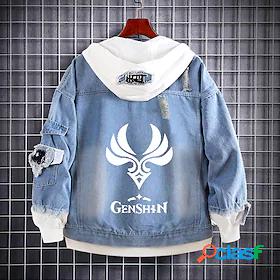 Inspired by Genshin Impact Klee Polyster Anime Cartoon Denim