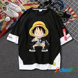 Ispirato da One Piece Monkey D.Rufy Maglietta Cartone