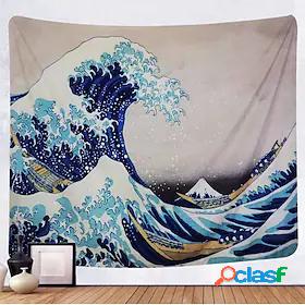 Kanagawa Wave Ukiyo-e Wall Tapestry Art Decor Blanket