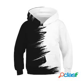 Kids Boys Hoodie Solid Color Long Sleeve 3D Print Color