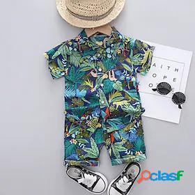 Kids Boys Shirt Shorts Clothing Set Short Sleeve 2 Pieces