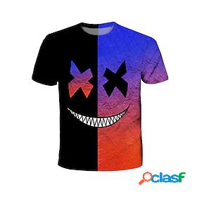 Kids Boys T shirt Short Sleeve Black 3D Print Graphic Active