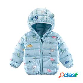 Kids Girls Long Sleeve Coat Blue Pink Dusty Blue Zipper