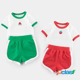 Kids Girls T-shirt Shorts Clothing Set Short Sleeve 2 Pieces