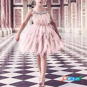 Kids Little Girls' Dress Solid Colored Party Wedding Special