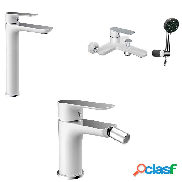 Kit Miscelatore alto lavabo+bidet+vasca in ottone della