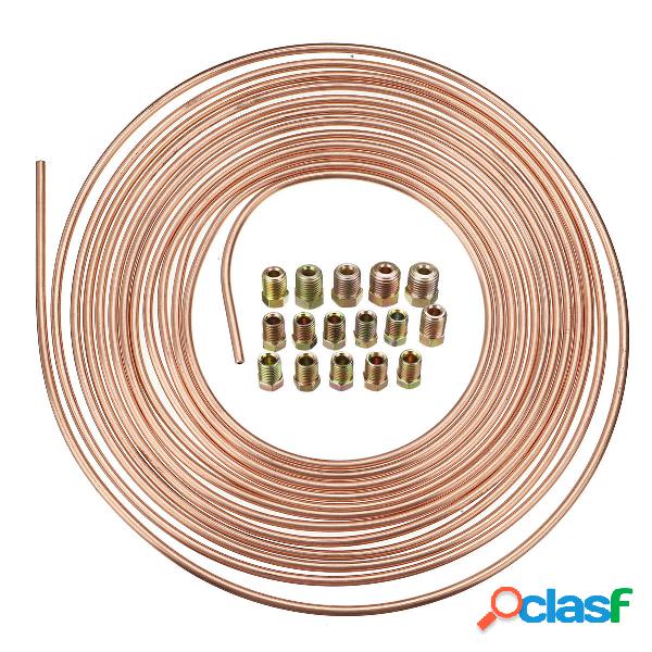 Kit tubi tubazioni freno in nichel universale 25Ft Rame 3/16