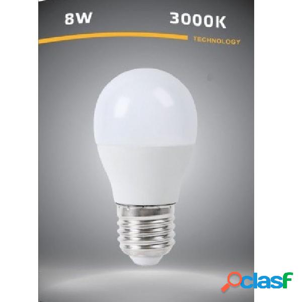 LAMPADINA LED E27 G45 8 WATT 15D BULBO LUCE BIANCO CALDO