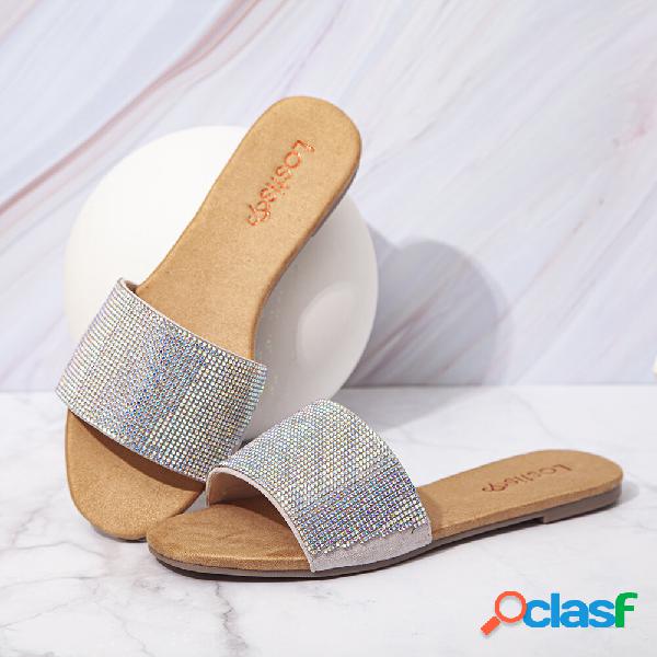 LOSTISY Sandali da donna casual con perline Banda