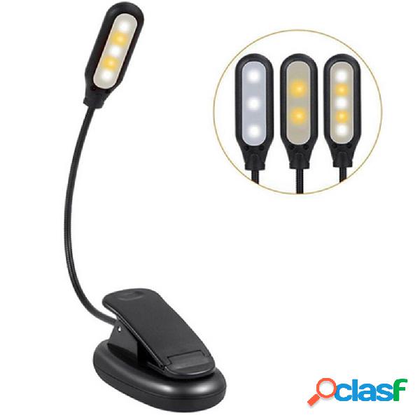 LUSTREON USB ricaricabile flessibile 1W 5 LED Clip Reading