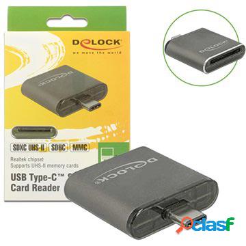 Lettore Scheda USB Type-C SDHC/SDXC UHS-II Delock - Grigio