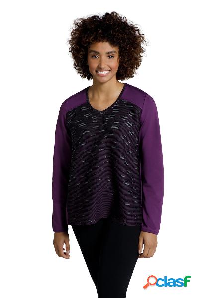 Maglia classica di jersey liscio e a costine con scollo a V