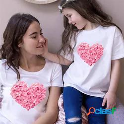 Mamma e io San Valentino maglietta Top Con cuori Casual