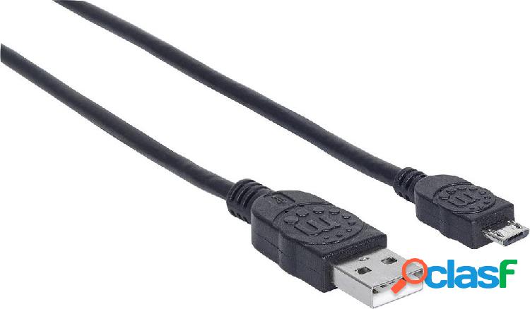 Manhattan Cavo USB USB 2.0 Spina USB-Micro-B, Spina USB-A 3