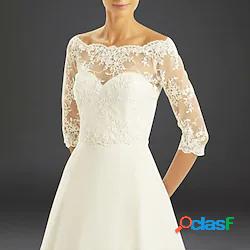 Manica a 3/4 Elegante / Nuziale Di pizzo Matrimonio /