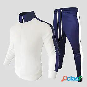 Mens 2 Piece Full Zip Tracksuit Sweatsuit Street Casual 2pcs