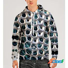 Men's Graphic Optical Illusion 3D Pullover Hoodie Sweatshirt
