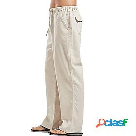 Mens Harlem Pants Pure Color Harem Straight Loose Full