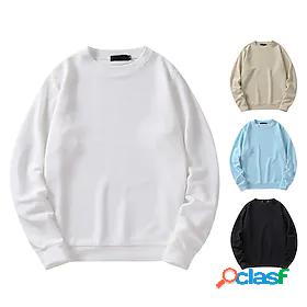 Mens Hoodie Sweater Bishop Sleeve Pocket Round Neck Medium