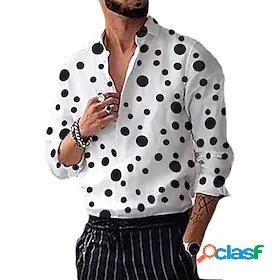 Men's Shirt Polka Dot Classic Collar Street Casual Long