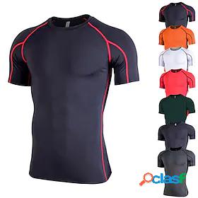 Mens Short Sleeve Compression Shirt Running Shirt Tee Tshirt