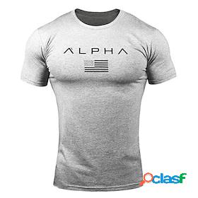 Mens Short Sleeve Running Shirt Tee Tshirt Top Summer Cotton