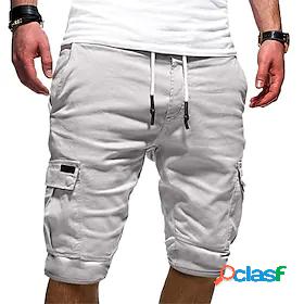 Mens Shorts Multi Pocket Shorts Knee Length Pants Inelastic