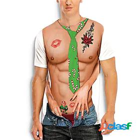 Mens T shirt 3D Print Cartoon 3D 3D Print Short Sleeve Daily