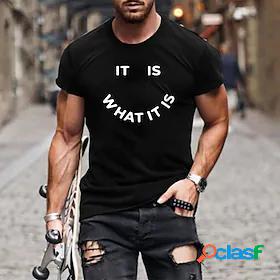 Mens T shirt Graphic Letter Hot Stamping Crew Neck Casual