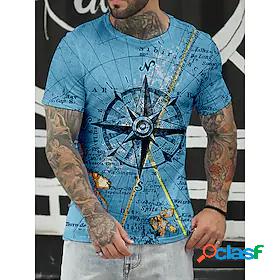 Men's Tee T shirt Graphic Prints Compass 3D Print Round Neck