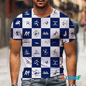 Mens Tee T shirt Shirt Lattice Graphic Prints Olympics 3D