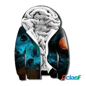 Mens Unisex Galaxy Graphic Prints Full Zip Hoodie Jacket