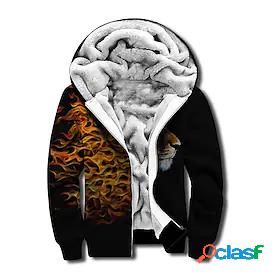 Mens Unisex Graphic Prints Lion Full Zip Hoodie Jacket
