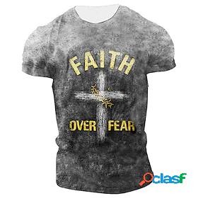 Mens Unisex T shirt Graphic Prints Cross 3D Print Crew Neck