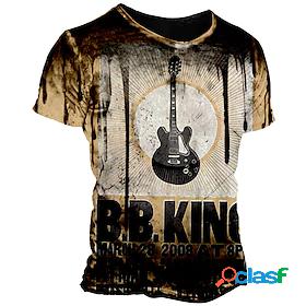 Mens Unisex T shirt Graphic Prints Guitar 3D Print Crew Neck
