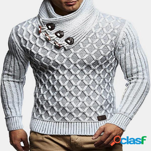 Mens grafica maglia texture alta Collo maglioni pullover