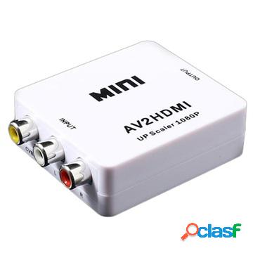 Mini Convertitore RCA AV / HDMI Full HD 1080p - Bianco