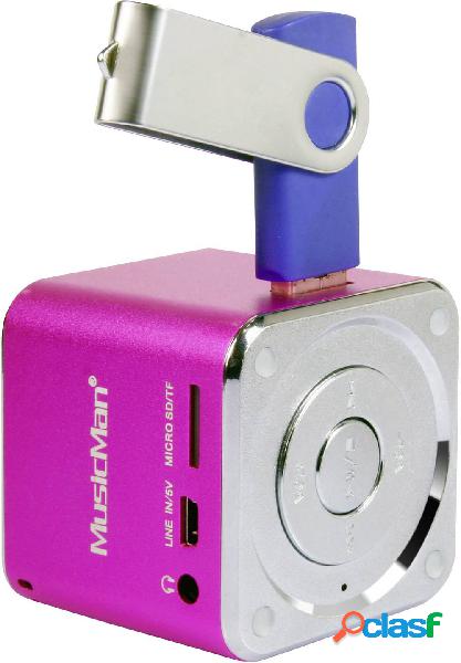 Mini altoparlante Technaxx MusicMan Mini AUX, SD, USB Rosa