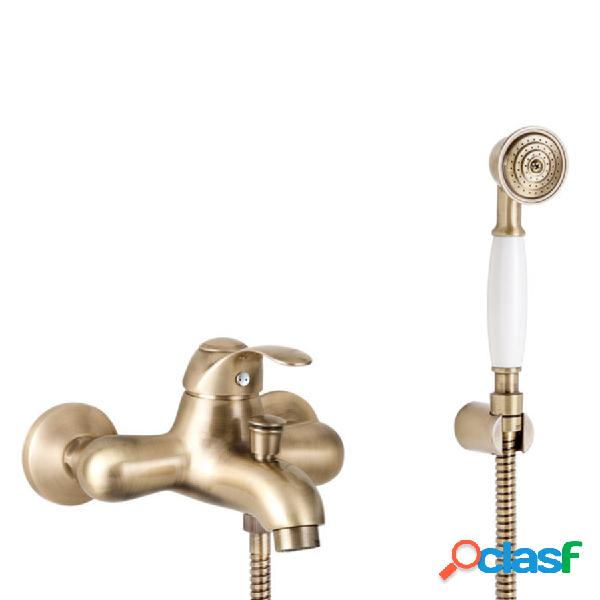 Miscelatore per vasca esterno con set doccia design retrò