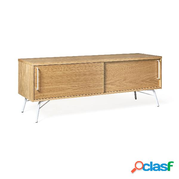 Mobile tv Ashburn Bianco in legno ingegnerizzato, metallo,