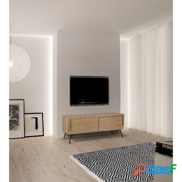 Mobile tv Ashburn nero in legno ingegnerizzato, metallo,